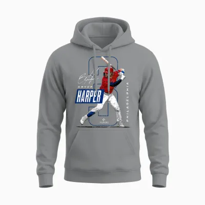Bryce Harper | Philadelphia Mlb Players | Mlbharp3004 Unisex Hoodie - Sport Grey