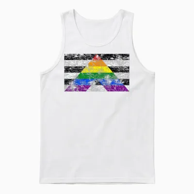 Gerade Ally Flagge Unisex Tank Top - White