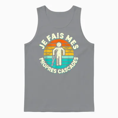Je Fais Mes Opres Waterfalls Gift Idea Get Well Well T-Shirt, Black, S Unisex Tank Top - Sport Grey