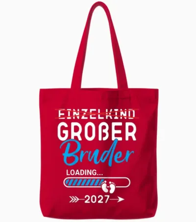 Kinder Einzelkind Großer Bruder Loading 2027, Großer Bruder 2027 Tote Bags - Red
