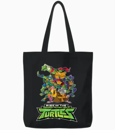 Splinter & the Turtles - Rise Tote Bags - Black