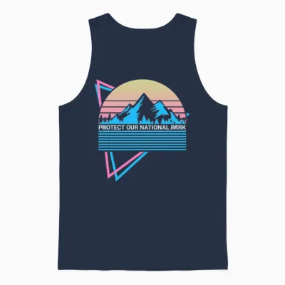 National Park Retro Unisex Tank Top - Navy