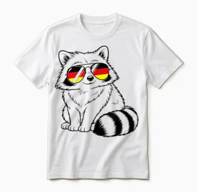 Deutsche Flagge Waschbär Deutsch Deutschland Waschbären Unisex T-Shirt - White
