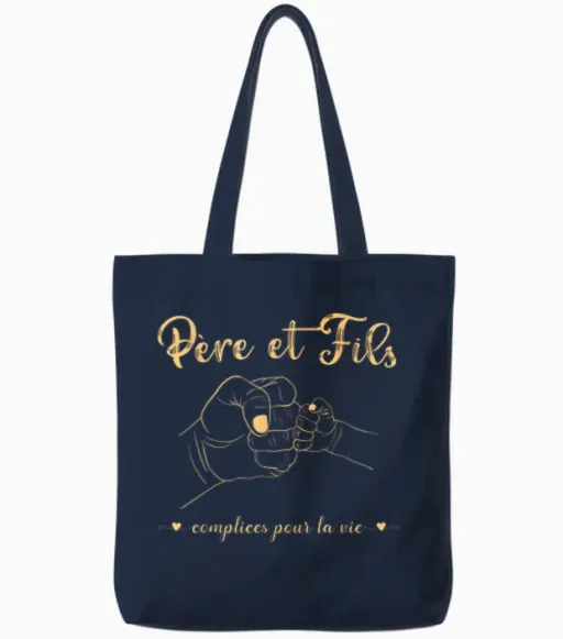 Father and Son Complices Pour La Vie/father Son Assorted Duo Tote Bags - Navy