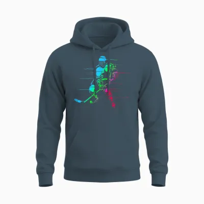 Love Ice Hockey Designs Hobby - Eishockeyspieler, Buntes Design, Hobby-Eishalle T-Shirt, Unisex, S, Kurzarm, Colorful, Klein, Eu 15, 1 Count, Erwachsene, Herren, Damen, Unisex Kinder, Sports/t-Shirts Unisex Hoodie - Dark Heather
