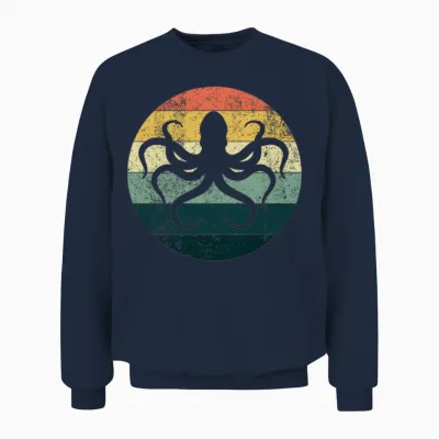 Retro Octopus Unisex Sweatshirt - Navy