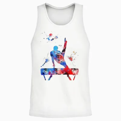 Horse Balance Male Unisex Tank Top - White