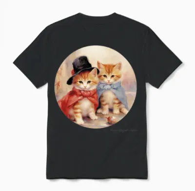 Renoir - Funny Cats Unisex T-Shirt - Black