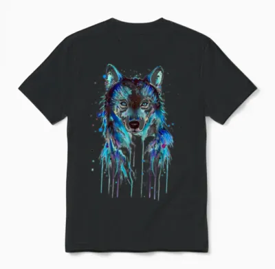 Blue Wolf Unisex T-Shirt - Black