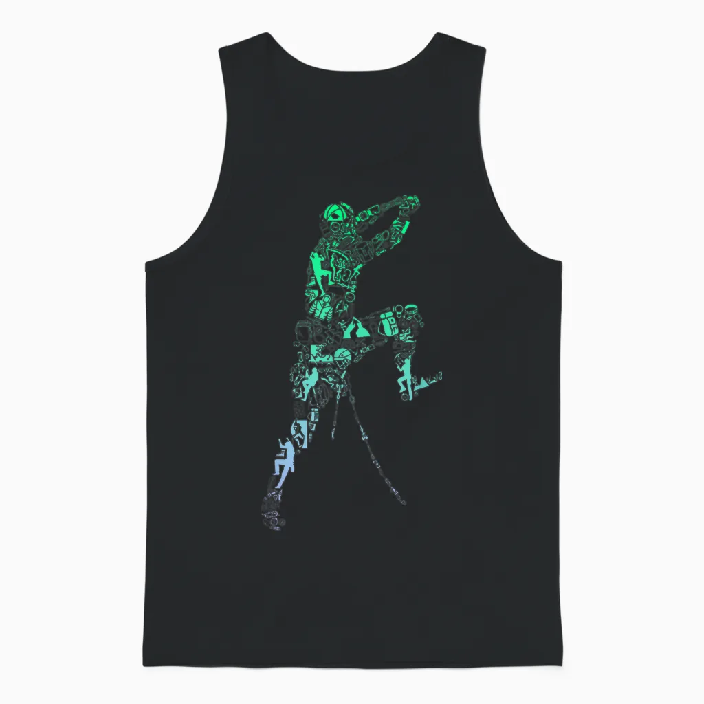 Boulder-T-Shirt Für Kletterer | Jungen Klettern Unisex Tank Top in Black
