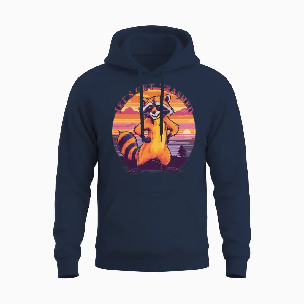 Funny Raccoon Retro Vintage Unisex Hoodie - Navy