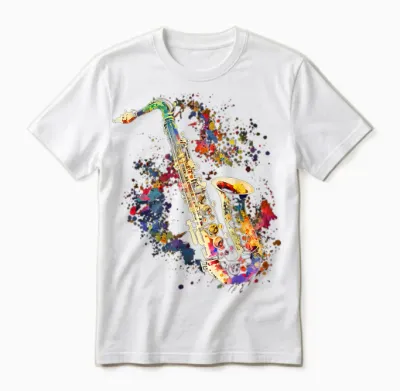 Saxophone Musician Saxophone Gift T-Shirt, Black Unisex T-Shirt - White