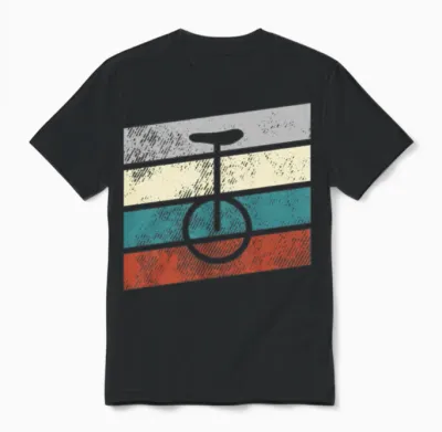 Unicycle Retro Unisex T-Shirt - Black