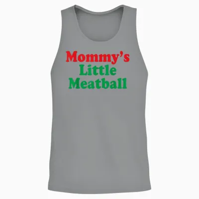 Mommy's Little Meatball Italian Humor Funny Italy Love Pun Unisex Tank Top - Sport Grey