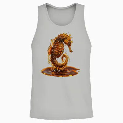 Seahorse Men Women Aesthetic Gold Honey Seahorse Unisex Tank Top - Ash