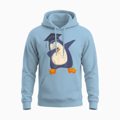 Master´s Exam Passed Master's Degree Created Penguin T-Shirt, Black Unisex Hoodie - Light Blue