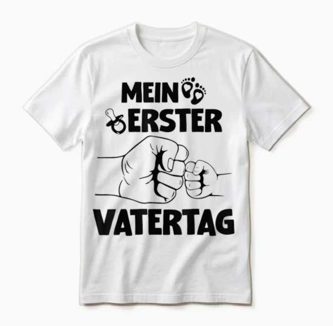 Herren Mein Erster Vatertag Vatertagsgeschenk Papa 1 Vatertag Unisex T-Shirt in White