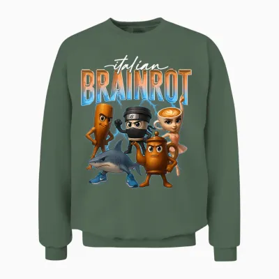 Tung Sahur Ballerina Cappuccino Assassino Tralalero Tralala Unisex Sweatshirt - Military Green