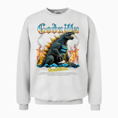 Godzilla Japanese Monster Unisex Sweatshirt - White