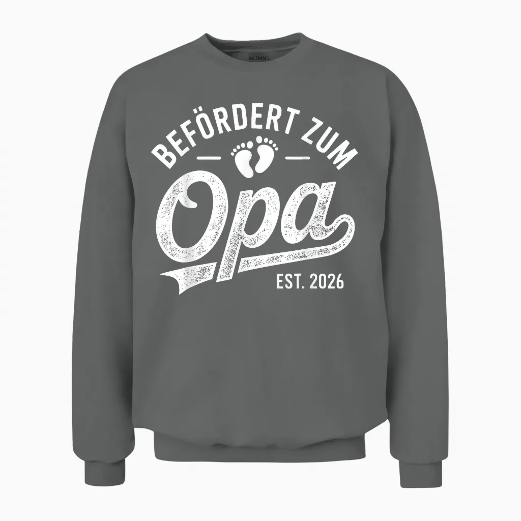Promoted to Grandpa 2026 Unisex Sweatshirt in Graphite Heather