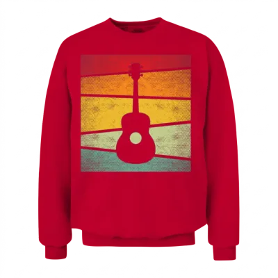 Guitar Retro Unisex Sweatshirt - Red