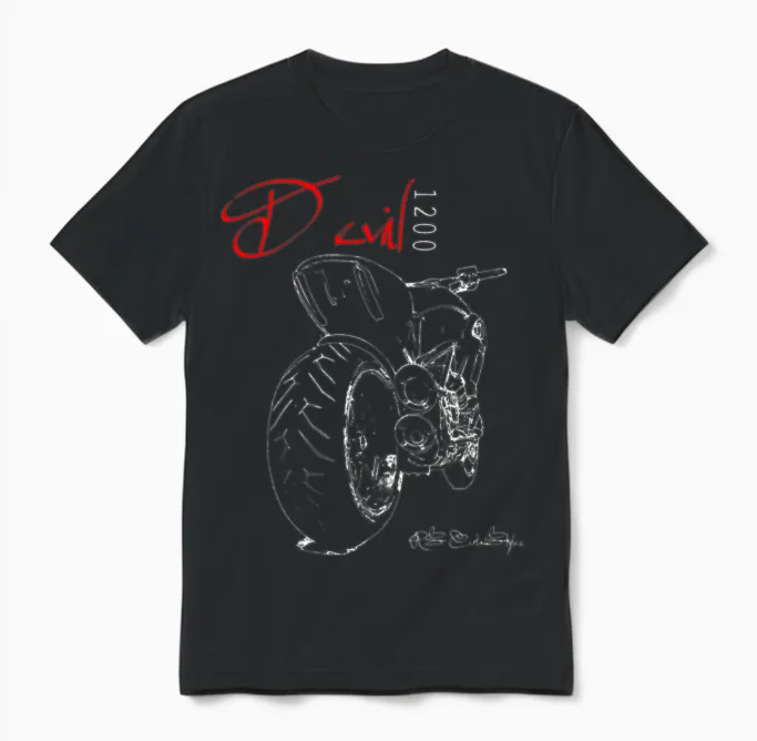 Ducati Diavel 1200 Biker, Motorcycle, Italian Unisex T-Shirt in Black
