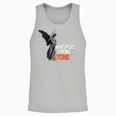 Angel Statue with Bold Typography Unisex Tank Top - Ash