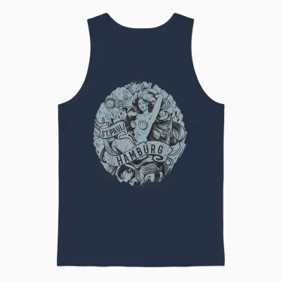 Hamburg St. Pauli Meerjungfrau Unisex Tank Top - Navy