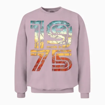 Made in 1975 - Vintage Retro Unisex Sweatshirt - Light Pink