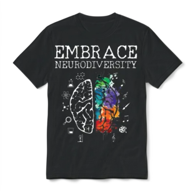 Embrace Neurodiversity - Asd Adhd Autism Awareness Unisex T-Shirt - Black