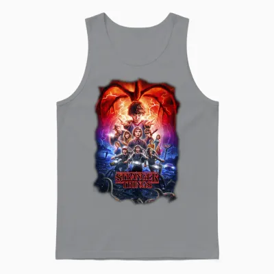Stranger Things Group Shot Poster Fade Unisex Tank Top - Sport Grey