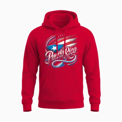 Puerto Rico Flag Heritage Month Unisex Hoodie - Red