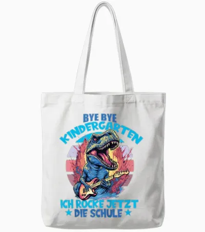 Bye Bye Kindergarten Mit Dino Für Schulkind Zum Schulanfang Tote Bags - White
