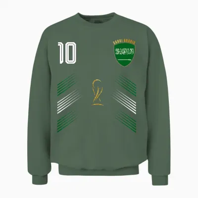 Saudi Arabia Flag Saudi Arabian Pride Lovers Retro Unisex Sweatshirt - Military Green