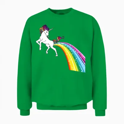 Unicorn Rainbow Poop Shirt - Bottom Wiping Unicorn Unisex Sweatshirt - Irish Green