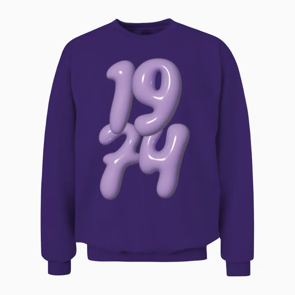 1974 Vintage Unisex Sweatshirt in Purple
