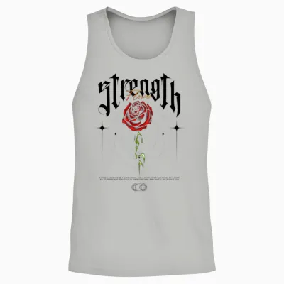 Strength Flower Modern Streetwear Unisex Tank Top - Ash