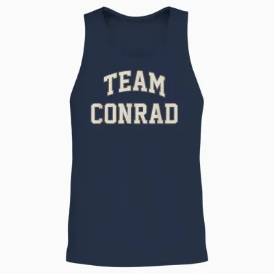 Team Conrad Cute Rivalry Graphic Coastal Style Unisex Tank Top - Navy