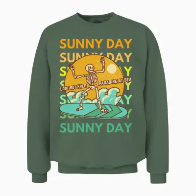 Sunny Day Vintage Unisex Sweatshirt - Military Green