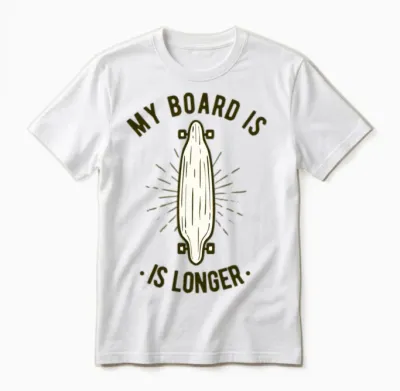 Longboard Retro Skater Skateboard Unisex T-Shirt - White