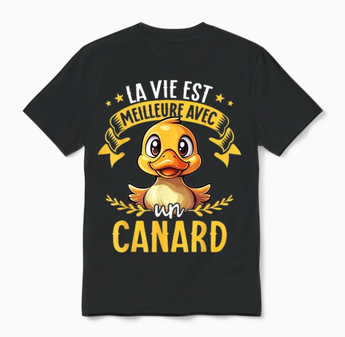 Life Is Better with a Duck - Sweet Duck T-Shirt, Black, S Unisex T-Shirt in Black