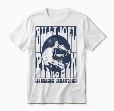 Billy Joel - Piano Man, 1975 Unisex T-Shirt - White