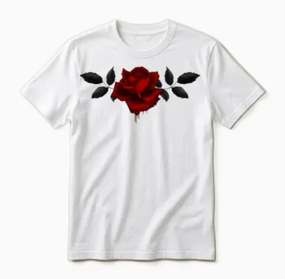 Gothic Rose Unisex T-Shirt - White
