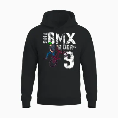 Dieser Bmx-Fahrer Ist 9 Jahre Alt, Passender Geburtstags-Fahrradliebhaber Unisex Hoodie - Black