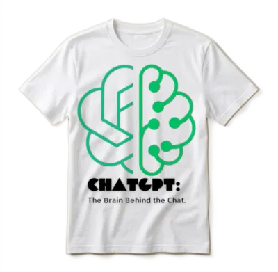 Chatgpt: the Brain Behind the Chat (dark Design) Unisex T-Shirt - White