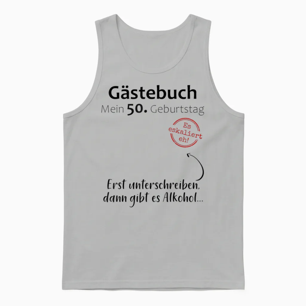50. Geburtstag Mann Frau 50 Jahre Deko 1976 Lustig Gechenk Unisex Tank Top in Ash