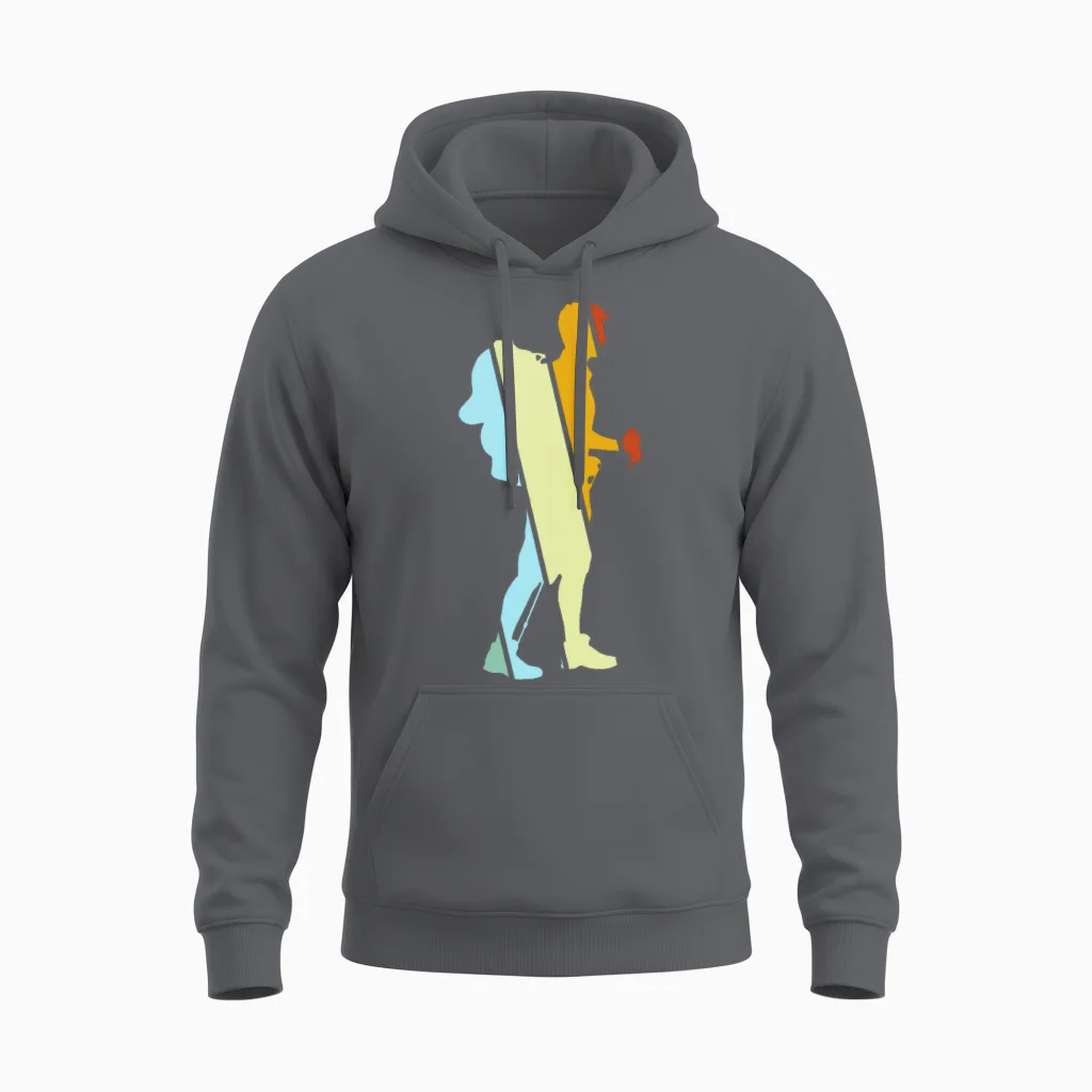 Hiking Retro - & Outdoors Unisex Hoodie in Charcoal