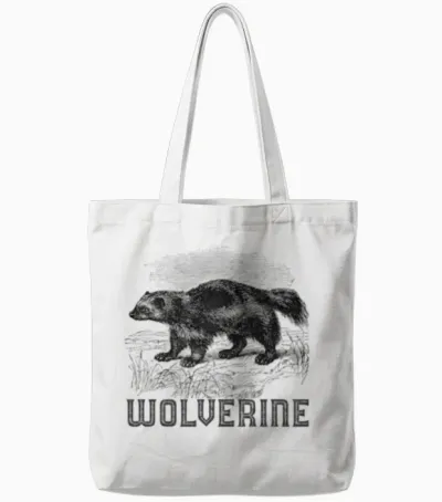 Wolverine Wild Animal Unk Bear Mammal Habitat Tote Bags - White