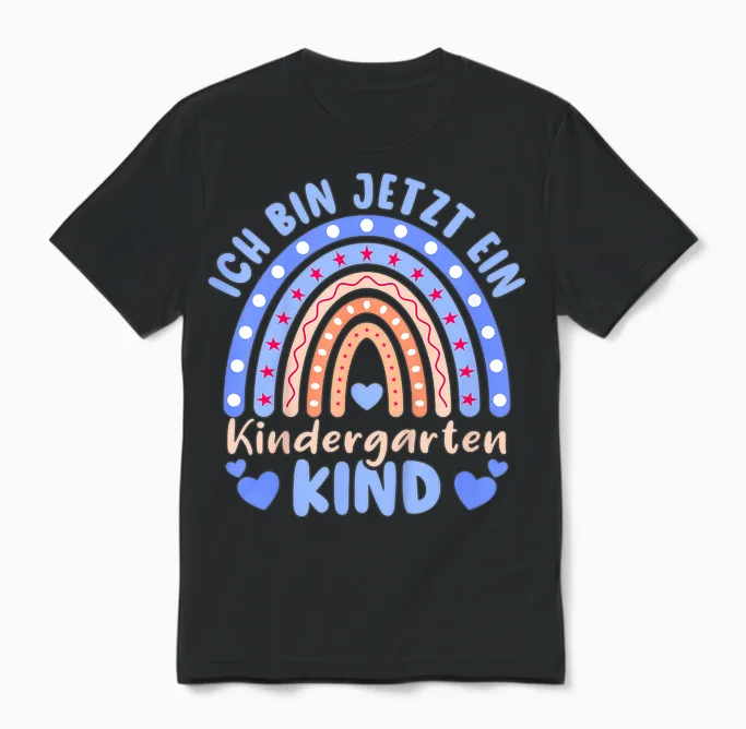 Kinder Ich Bin Jetzt Ein Kindergartenkind Einschulung 2026 Unisex T-Shirt in Black