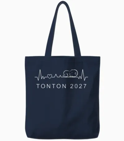 Futur Tonton 2027 Battement De Cœur Annonce Grossesse Tote Bags - Navy